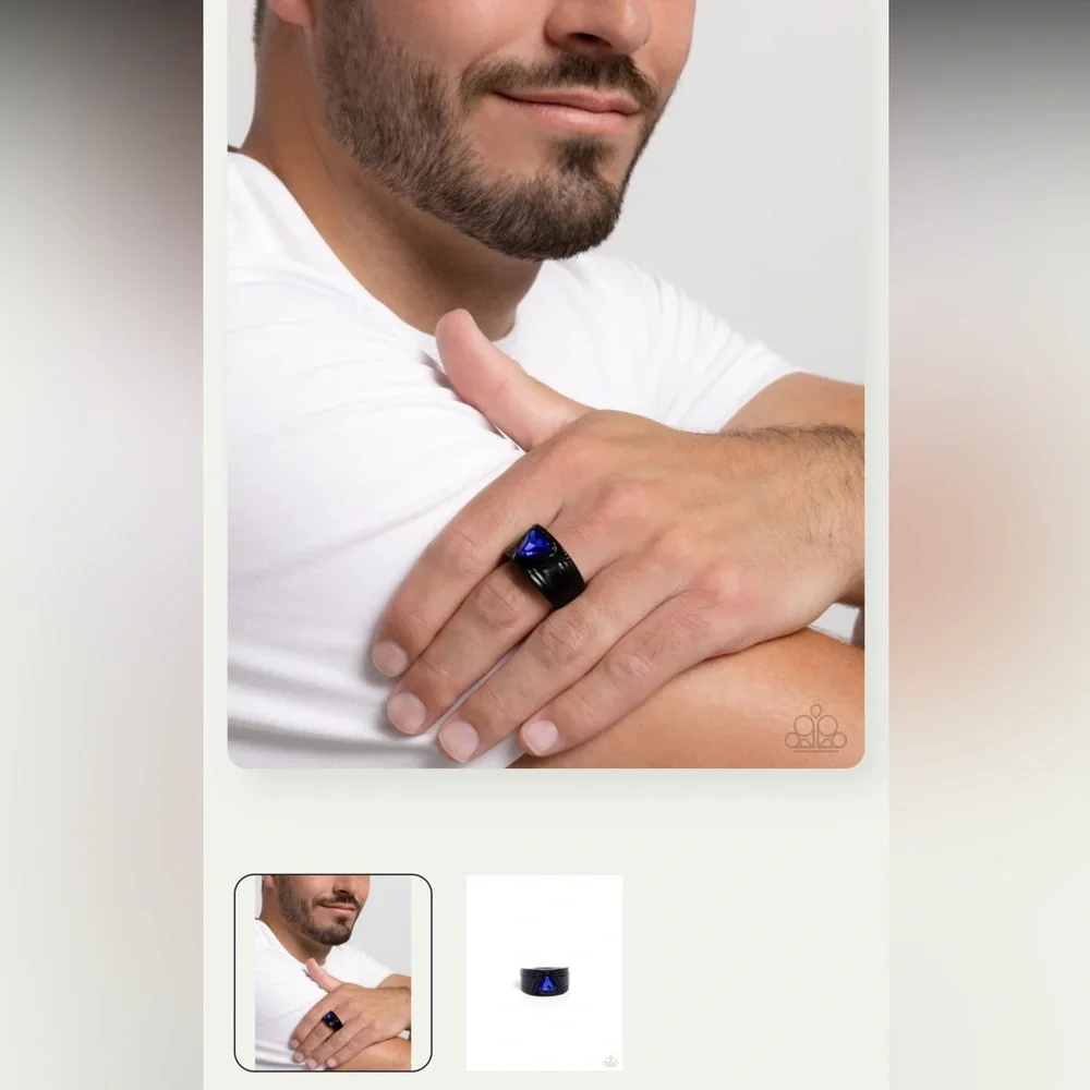 🔷⚫️🔷 “TRENCHANT TRIANGLE” BLUE MEN’S RING ~ PAPARAZZI❗️ 🔷⚫️🔷